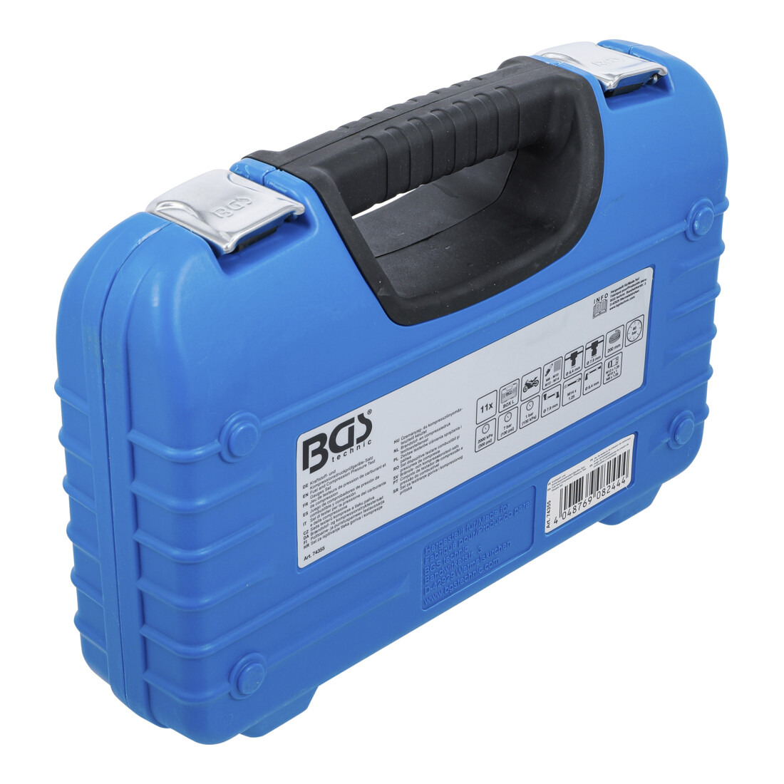 BGS Set di strumenti per prova pressione carburante e compressione, per motocicli, 11 pezzi