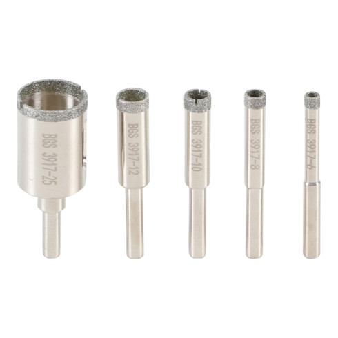 BGS Set di testine di foratura diamantate, 5pz.