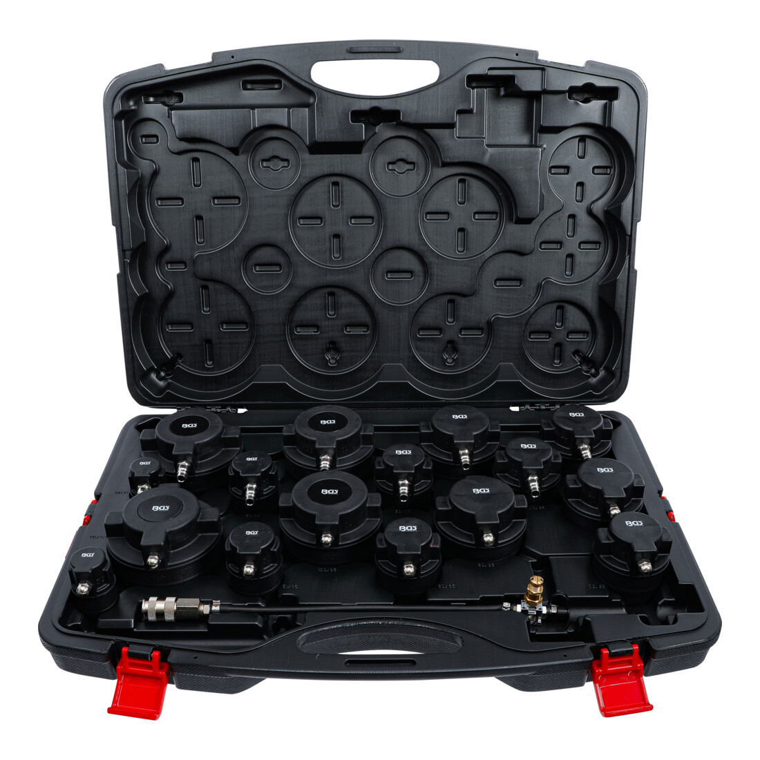 BGS Set di valigetta di prova per sistemi dell'aria di alimentazione di turbocompressori, 17pz.