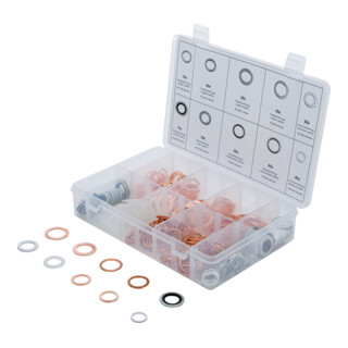 BGS Set guarnizioni, rame, alluminio, nylon, 250 pezzi