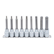 BGS Set inserti bit, attacco quadrato interno 12,5 mm (1/2"), profilo a T (per TX), 9 pezzi