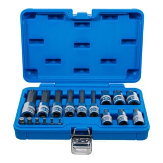 BGS Set inserti bit, attacco quadro interno 6,3 mm (1/4") / 12,5 mm (1/2"), interno a stella (per XZN), 18 pezzi