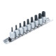 BGS Set inserti bit, attacco quadro interno 6,3 mm (1/4"), profilo TS per TX Plus con foro TS10 - TS50, 9 pezzi-2