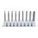 BGS Set inserti bit, azionamento quadrato interno 12,5 mm (1/2"), profilo T (per TX) con foro, 9 pezzi-1