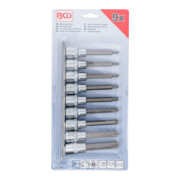 BGS Set inserti bit, azionamento quadrato interno 12,5 mm (1/2"), profilo T (per TX) con foro, 9 pezzi-4