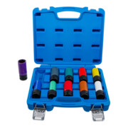BGS Set inserti di forza, azionamento quadro interno 12,5 mm (1/2"), chiave da 15 a 24 mm e bulloni speciali per ruote, 10 pezzi