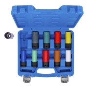 BGS Set inserti di forza, azionamento quadro interno 12,5 mm (1/2"), chiave da 15 a 24 mm e bulloni speciali per ruote, 10 pezzi-5