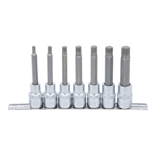 BGS Set inserti per punte, attacco quadrato interno 12,5 mm (1/2"), interno poligonale (per XZN) M5 - M14, 7 pezzi