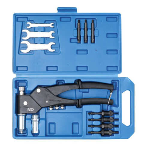 BGS Set per rivettatrice per rivetti standard e dadi e bulloni per rivetti