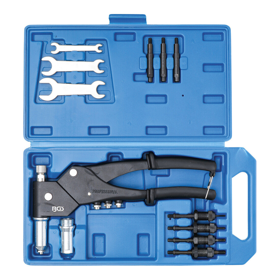 BGS Set per rivettatrice per rivetti standard e dadi e bulloni per rivetti