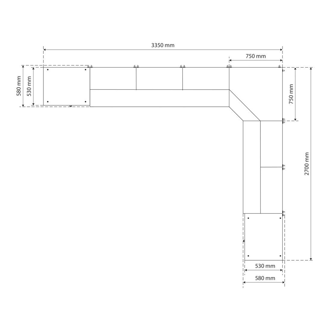 BGS Sistema di armadi modulari, officina, legno, 8 moduli