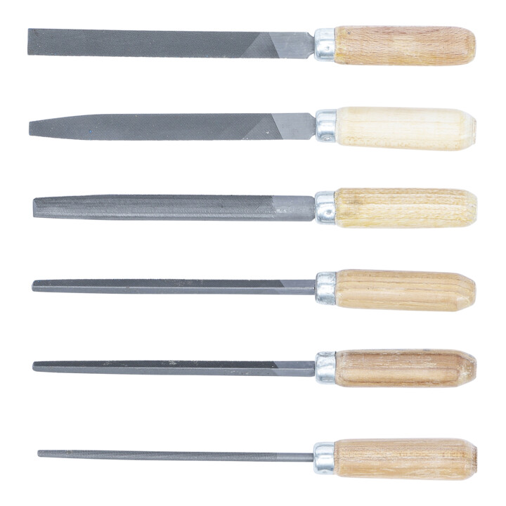 BGS Sleutlvijlen-set | houten heft | 100 mm | 6-dlg.