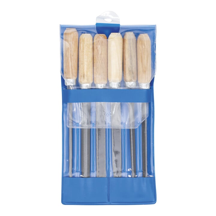 BGS Sleutlvijlen-set | houten heft | 100 mm | 6-dlg.