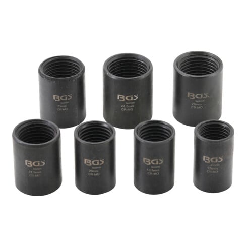 BGS Spezial-Steckschlüssel-Einsatz-Satz / Schraubenausdreher 12,5 mm (1/2 Zoll) SW 17 - 26 mm 7 teilig