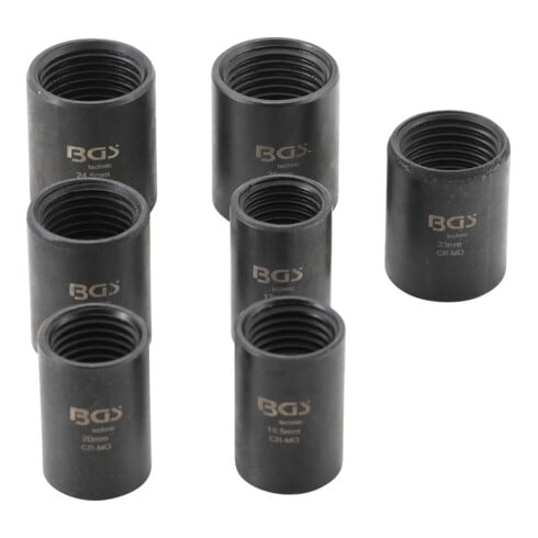 BGS Spezial-Steckschlüssel-Einsatz-Satz / Schraubenausdreher 12,5 mm (1/2 Zoll) SW 17 - 26 mm 7 teilig