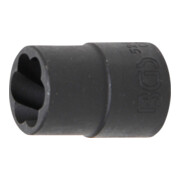 BGS Spiral-Profil-Steckschlüssel-Einsatz / Schraubenausdreher 5266-15, Antrieb Innenvierkant 12,5 mm (1/2"), SW 15 mm