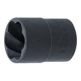 BGS Spiral-Profil-Steckschlüssel-Einsatz / Schraubenausdreher 5266-19, Antrieb Innenvierkant 12,5 mm (1/2"), SW 19 mm