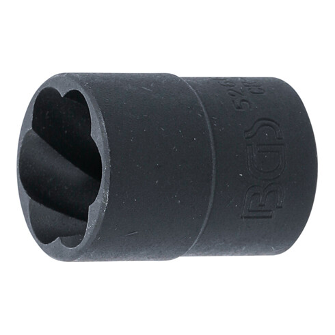 BGS Spiral-Profil-Steckschlüssel-Einsatz / Schraubenausdreher 5266-19, Antrieb Innenvierkant 12,5 mm (1/2"), SW 19 mm