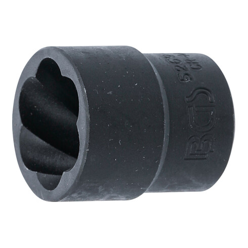 BGS Spiral-Profil-Steckschlüssel-Einsatz / Schraubenausdreher 5269-21, Antrieb Innenvierkant 12,5 mm (1/2"), SW 21 mm
