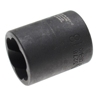 BGS Spiral-Profil-Steckschlüssel-Einsatz / Schraubenausdreher 5278, Antrieb Innenvierkant 10 mm (3/8"), SW 18 mm