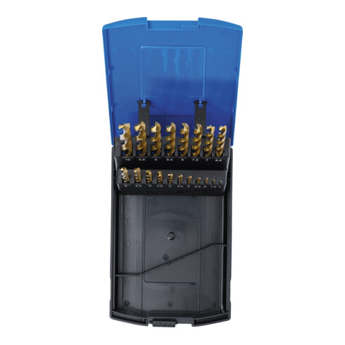 BGS Spiralbohrer-Satz HSS-G titan-nitriert 1 - 10 mm, 19-tlg.