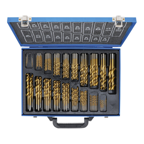 BGS Spiralbohrer-Satz HSS titan-nitriert 1 - 10 mm, 170-tlg.