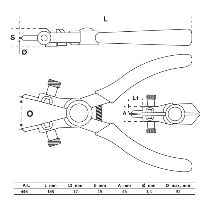 BGS Sprengringzange für Innensicherungen 165 mm
