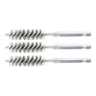 BGS Stahlbürste 13 mm Antrieb Außensechskant 6,3 mm (1/4 Zoll) 3 teilig