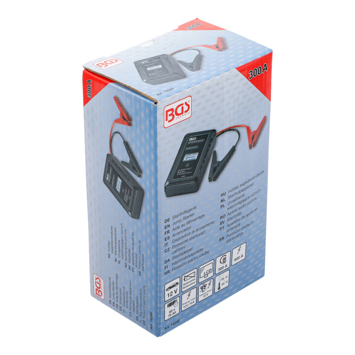 BGS Starthilfegerät 74240, Batterielos, mit Ultra-Kondensator Technologie, 12 V / 300 A / 600 A