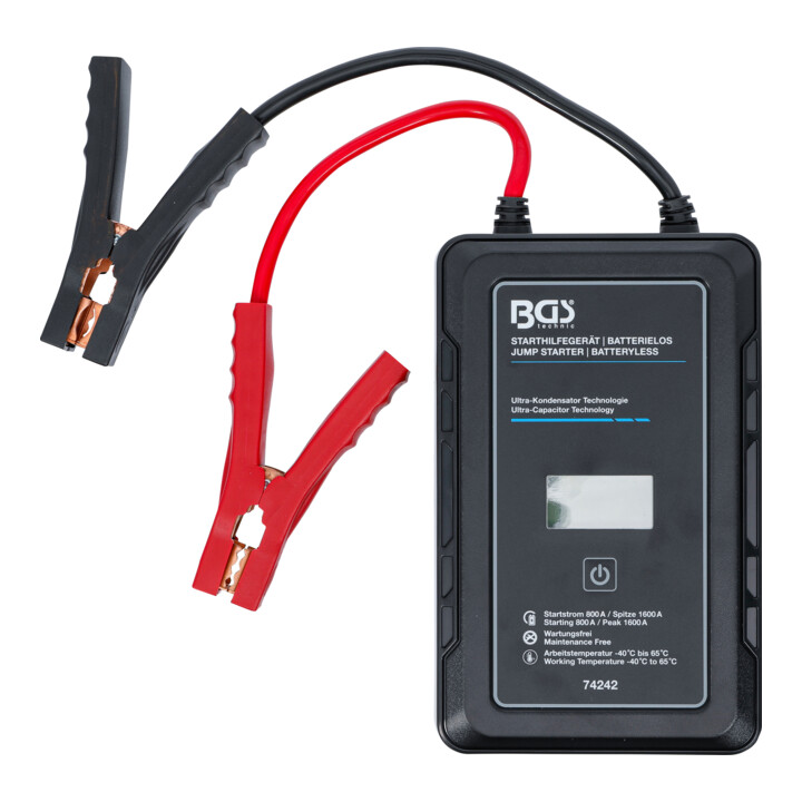 BGS Starthulpapparaat | zonder batterij | met ultra-condensatortechnologie | 12 V / 800 A / 1600 A