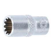 BGS Steckschlüssel-Einsatz Gear Lock 10108, Antrieb Innenvierkant 6,3 mm (1/4"), SW 8 mm