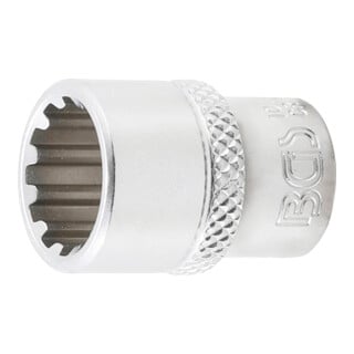 BGS Steckschlüssel-Einsatz Gear Lock 10112, Antrieb Innenvierkant 6,3 mm (1/4"), SW 12 mm