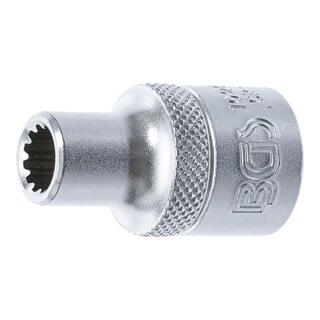 BGS Steckschlüssel-Einsatz Gear Lock 10208, Antrieb Innenvierkant 12,5 mm (1/2"), SW 8 mm