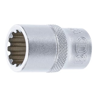 BGS Steckschlüssel-Einsatz Gear Lock 10215, Antrieb Innenvierkant 12,5 mm (1/2"), SW 15 mm