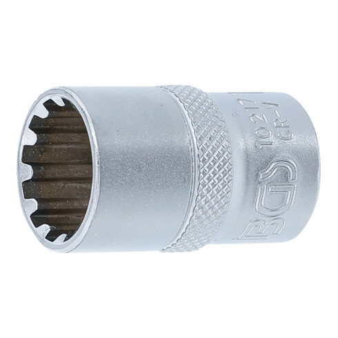 BGS Steckschlüssel-Einsatz Gear Lock 10217, Antrieb Innenvierkant 12,5 mm (1/2"), SW 17 mm