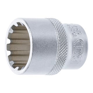 BGS Steckschlüssel-Einsatz Gear Lock 10222, Antrieb Innenvierkant 12,5 mm (1/2"), SW 22 mm