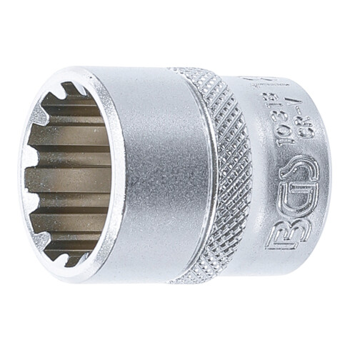 BGS Steckschlüssel-Einsatz Gear Lock 10318, Antrieb Innenvierkant 10 mm (3/8"), SW 18 mm