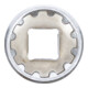 BGS Steckschlüssel-Einsatz Gear Lock 10318, Antrieb Innenvierkant 10 mm (3/8"), SW 18 mm-3