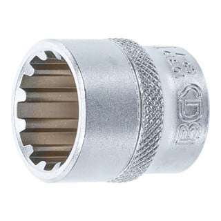 BGS Steckschlüssel-Einsatz Gear Lock 10319, Antrieb Innenvierkant 10 mm (3/8"), SW 19 mm