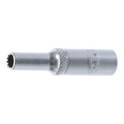 BGS Steckschlüssel-Einsatz Gear Lock, tief 10155, Antrieb Innenvierkant 6,3 mm (1/4"), SW 5 mm