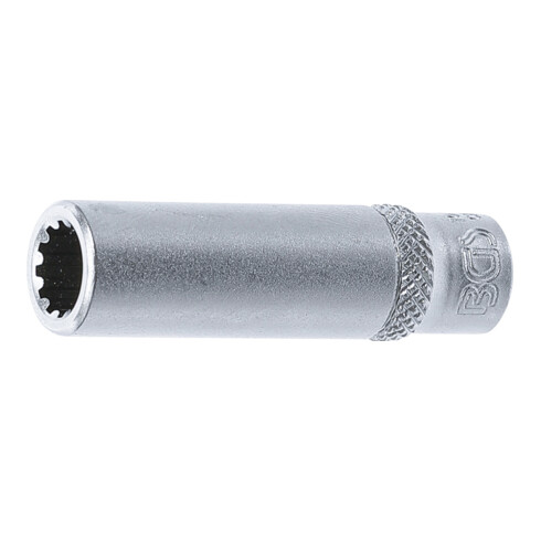 BGS Steckschlüssel-Einsatz Gear Lock, tief 10158, Antrieb Innenvierkant 6,3 mm (1/4"), SW 8 mm
