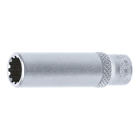 BGS Steckschlüssel-Einsatz Gear Lock, tief 10159, Antrieb Innenvierkant 6,3 mm (1/4"), SW 9 mm