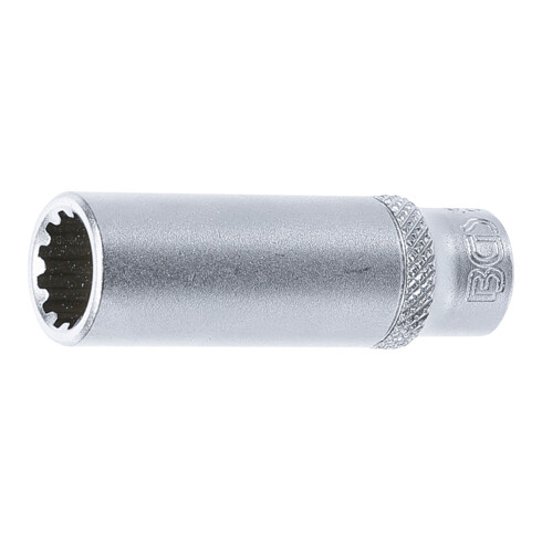 BGS Steckschlüssel-Einsatz Gear Lock, tief 10160, Antrieb Innenvierkant 6,3 mm (1/4"), SW 10 mm
