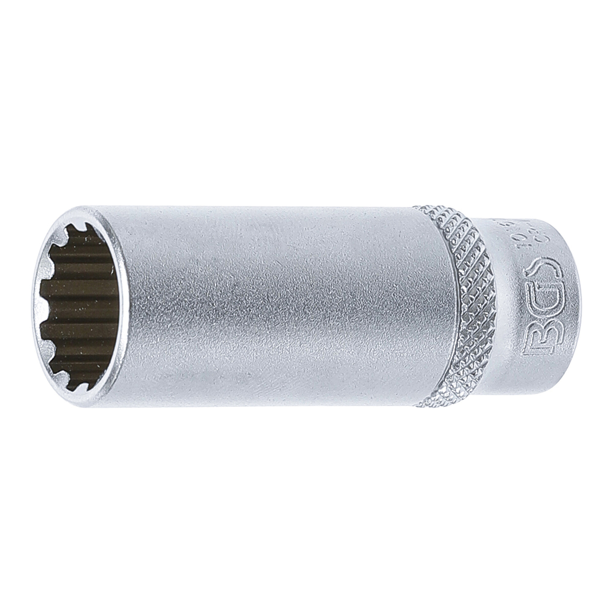 BGS Steckschlüssel-Einsatz Gear Lock, tief 10163, Antrieb Innenvierkant 6,3 mm (1/4"), SW 13 mm ; BGS technic
