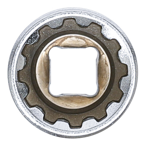 BGS Steckschlüssel-Einsatz Gear Lock, tief 10163, Antrieb Innenvierkant 6,3 mm (1/4"), SW 13 mm