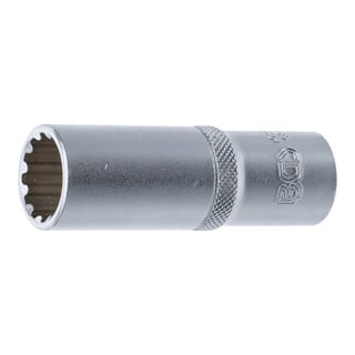 BGS Steckschlüssel-Einsatz Gear Lock, tief 10258, Antrieb Innenvierkant 12,5 mm (1/2"), SW 18 mm