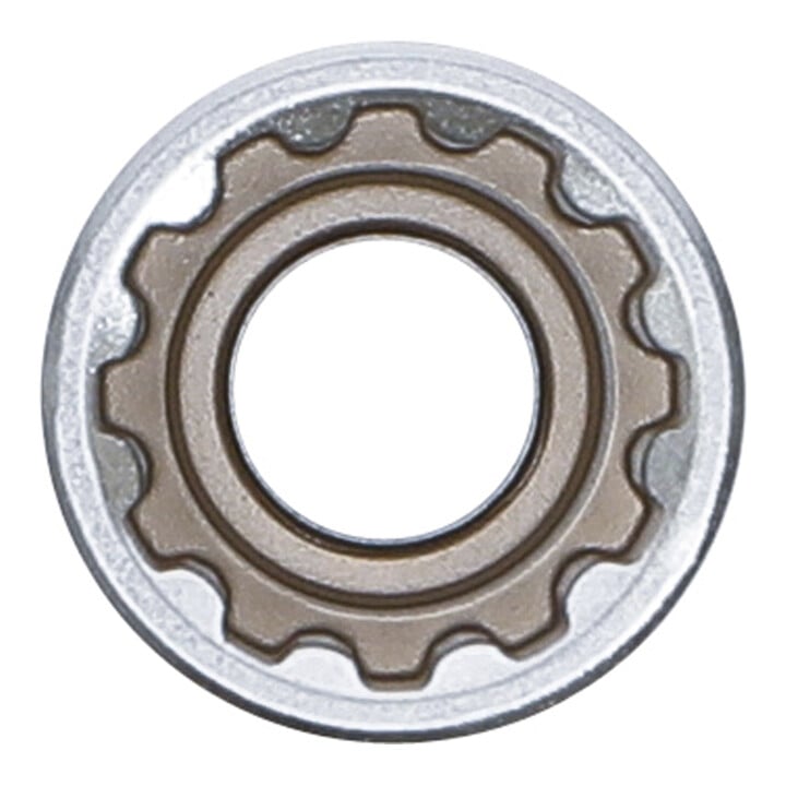 BGS Steckschlüssel-Einsatz Gear Lock, tief 10258, Antrieb Innenvierkant 12,5 mm (1/2"), SW 18 mm
