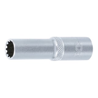 BGS Steckschlüssel-Einsatz Gear Lock, tief 10350, Antrieb Innenvierkant 10 mm (3/8"), SW 10 mm