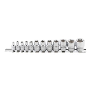 BGS Steckschlüssel-Einsatz-Satz E-Profil Antrieb Innenvierkant 6,3 mm / 10 mm SW E4 - E20 12-tlg.
