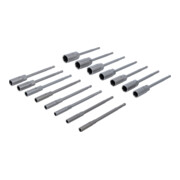 BGS Steckschlüssel-Einsatz-Satz, Sechskant 70147, extra lang, Antrieb Außensechskant 6,3 mm (1/4"), für Bohrmaschinen, SW 5,5 - 19 mm, 15-tlg.-4